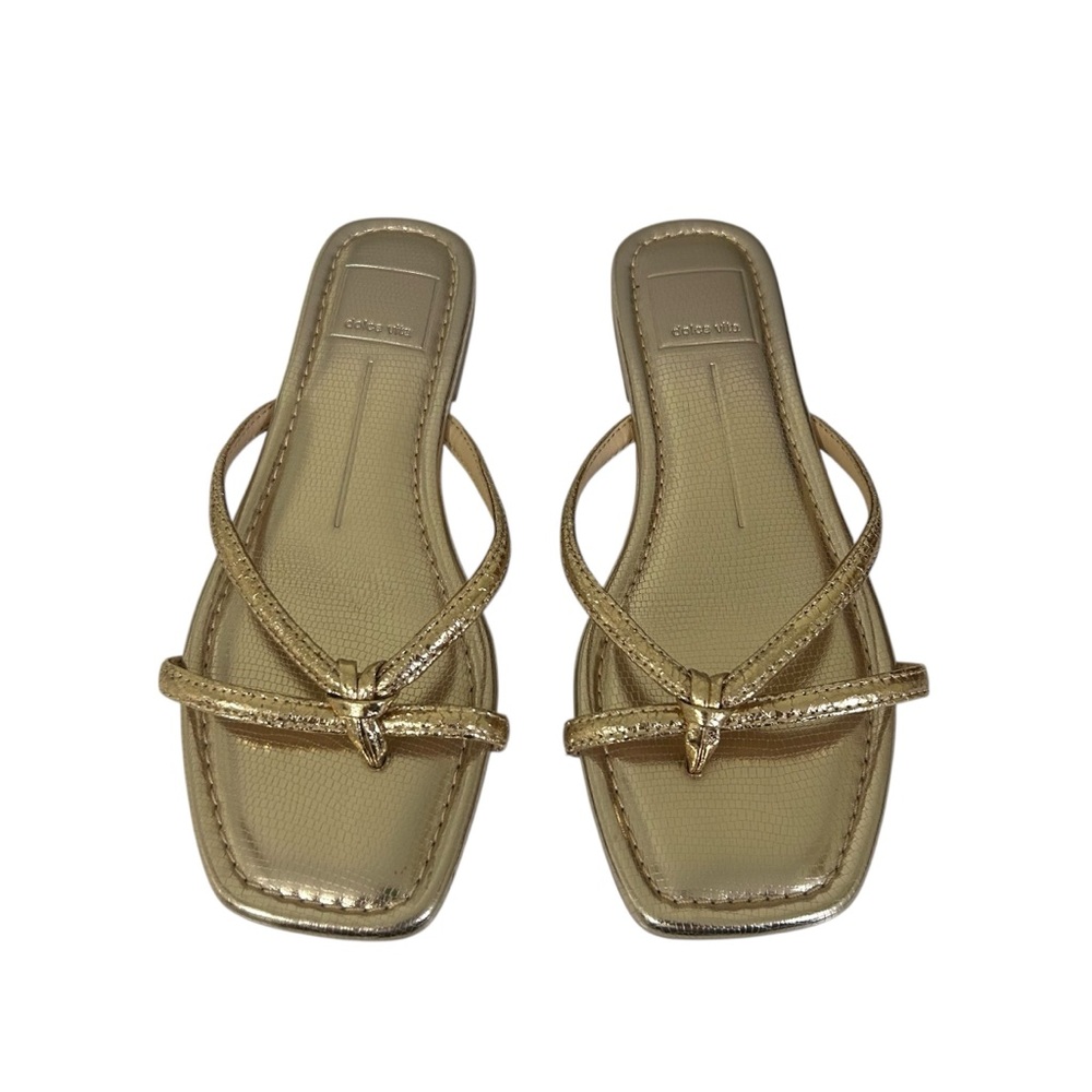 NWOT Dolce Vita Metallic Gold Strappy Square Toe Sandals Size 7